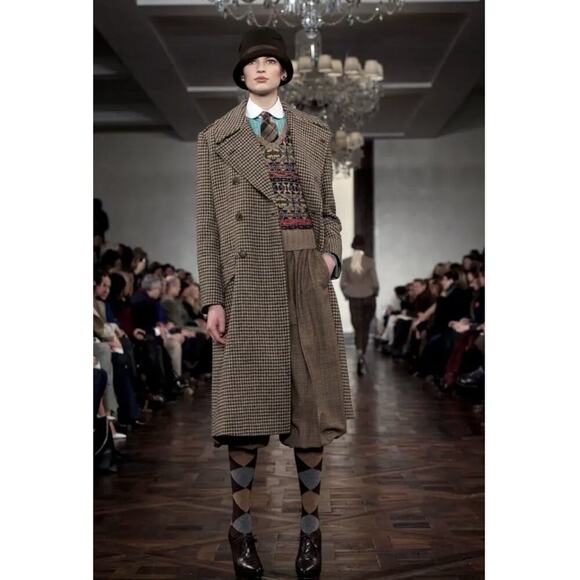 Polo Ralph Lauren Sweater Vest Fair Isle Cashmere Silk Top Coat Preppy Runway XS - Picture 12 of 13